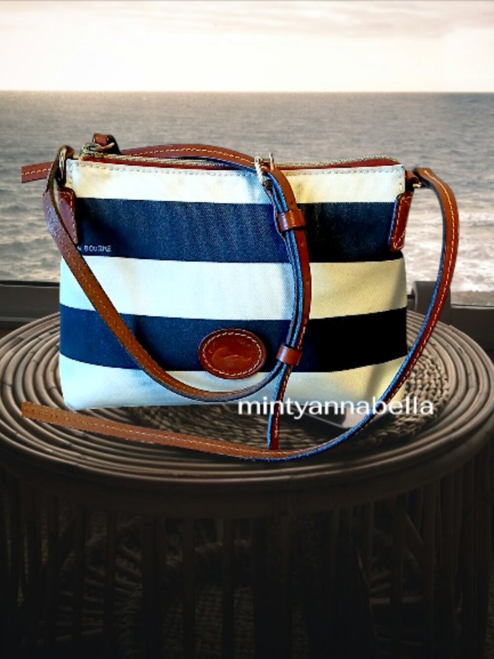 Dooney & Bourke Sullivan Navy Striped Crossbody Bag